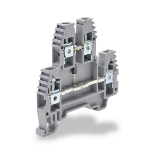 Terminal Block, Levels And Diode, Gray, 30A, 35mm Din Rail Mount, 20PK