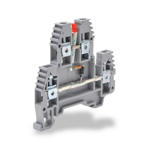 Terminal Block, Connected Between Levels And Power Indicator, Gray, 30A, 20PK