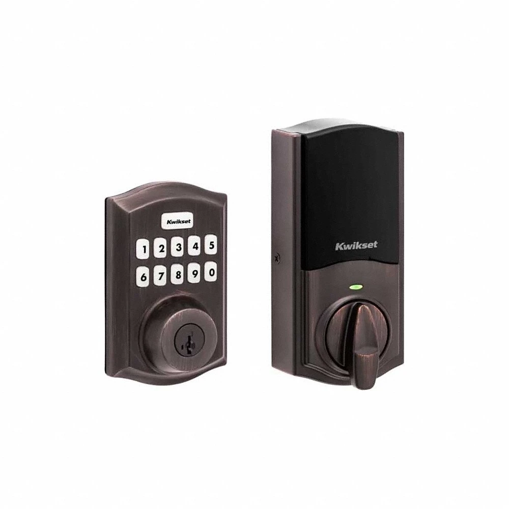 Push Button Electronic Deadbolt, Cylindrical, 2 Inch Door Thick