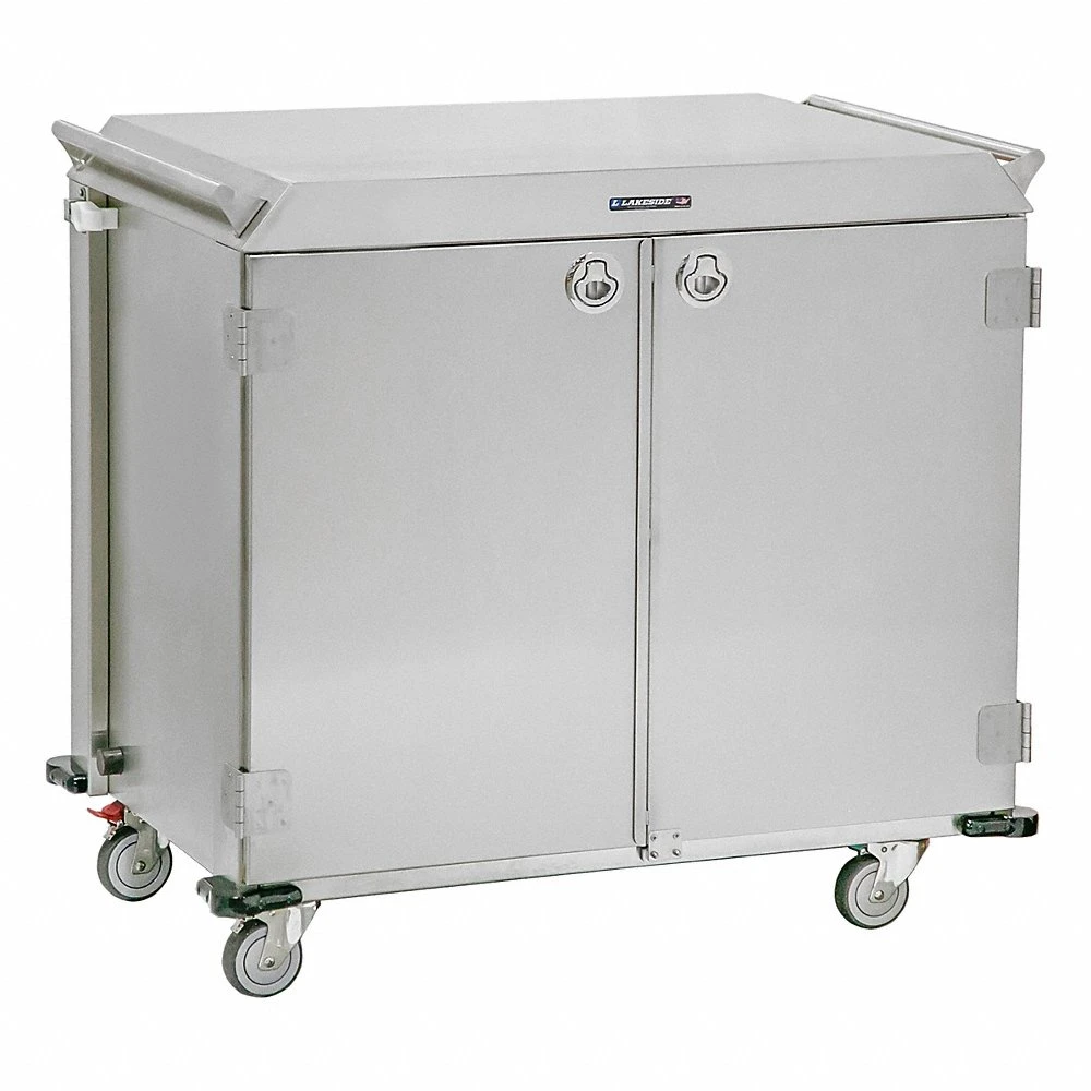 Surgical Case Cart, Stainless Steel, 4- Swivel, 0 Drawers, 1 Shelves