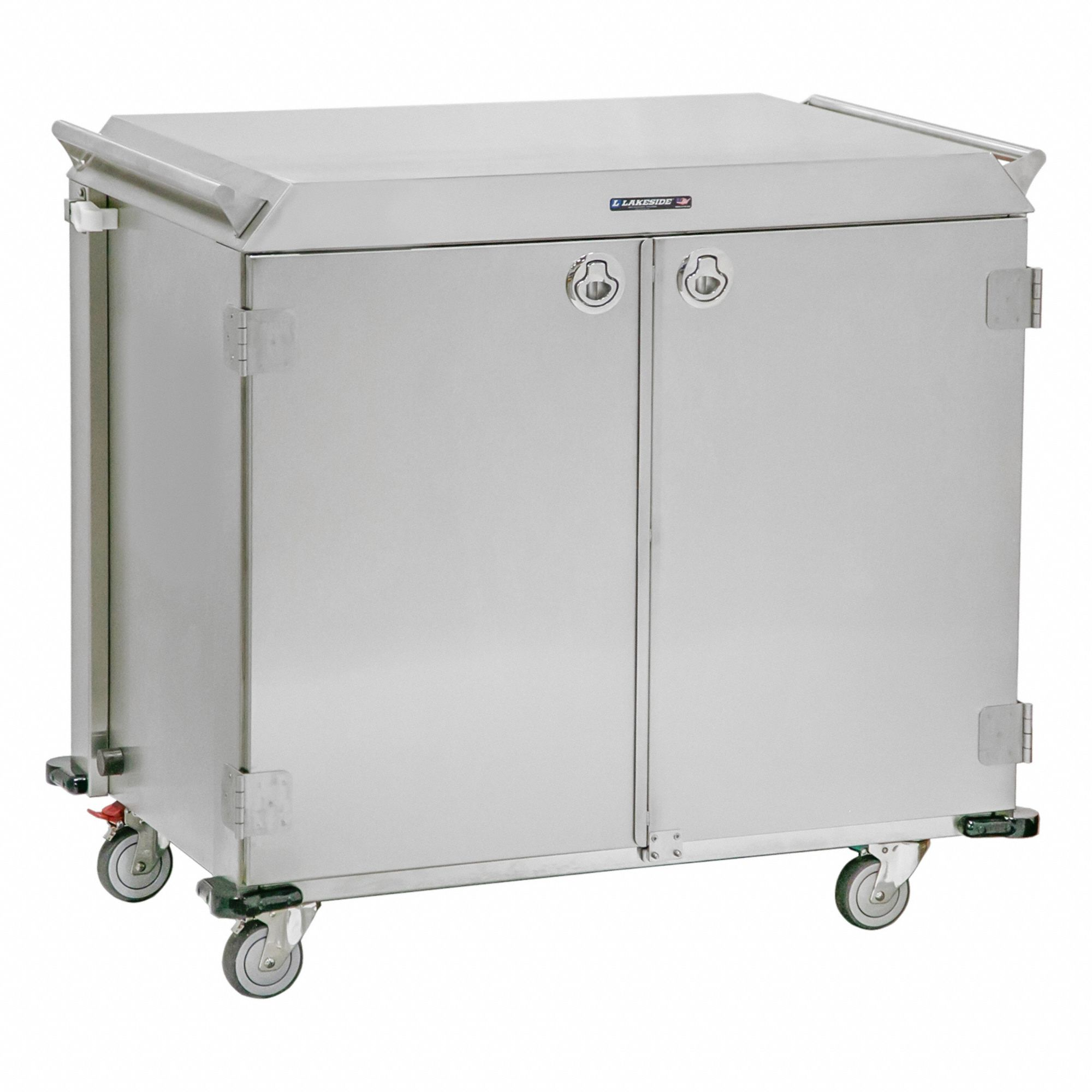 Surgical Case Cart, Stainless Steel, 4- Swivel, 0 Drawers, 1 Shelves