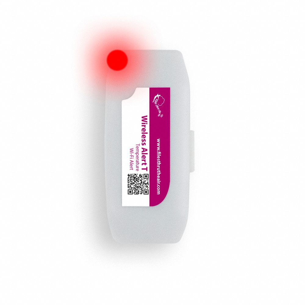 WiFi Data Logging Sensor, 0-129 Deg F, -18-54 Deg C, Temperature, Wireless