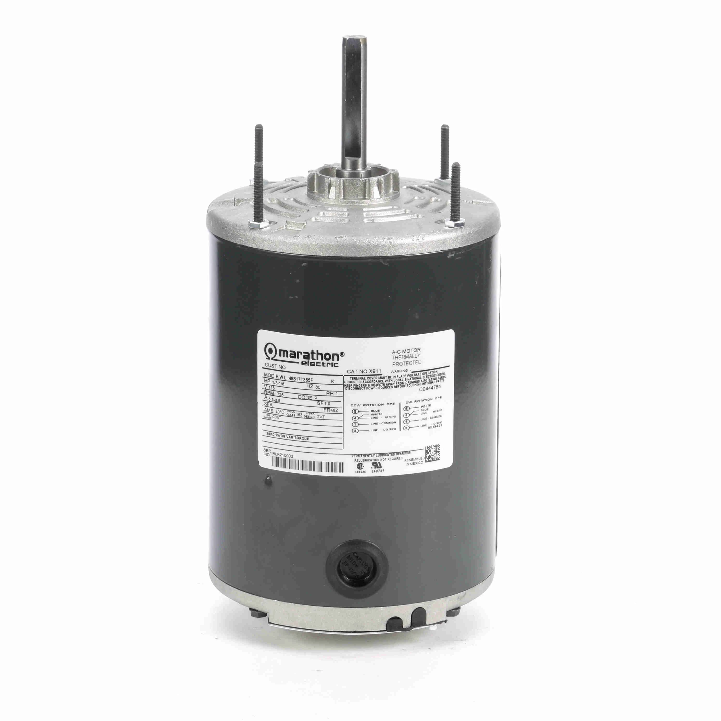 MARATHON MOTORS 048S17T365 Farm Duty Motor Split Phase Teao 1/3 Hp 1725 Rpm | AF8BDZ 24TM11 / X911