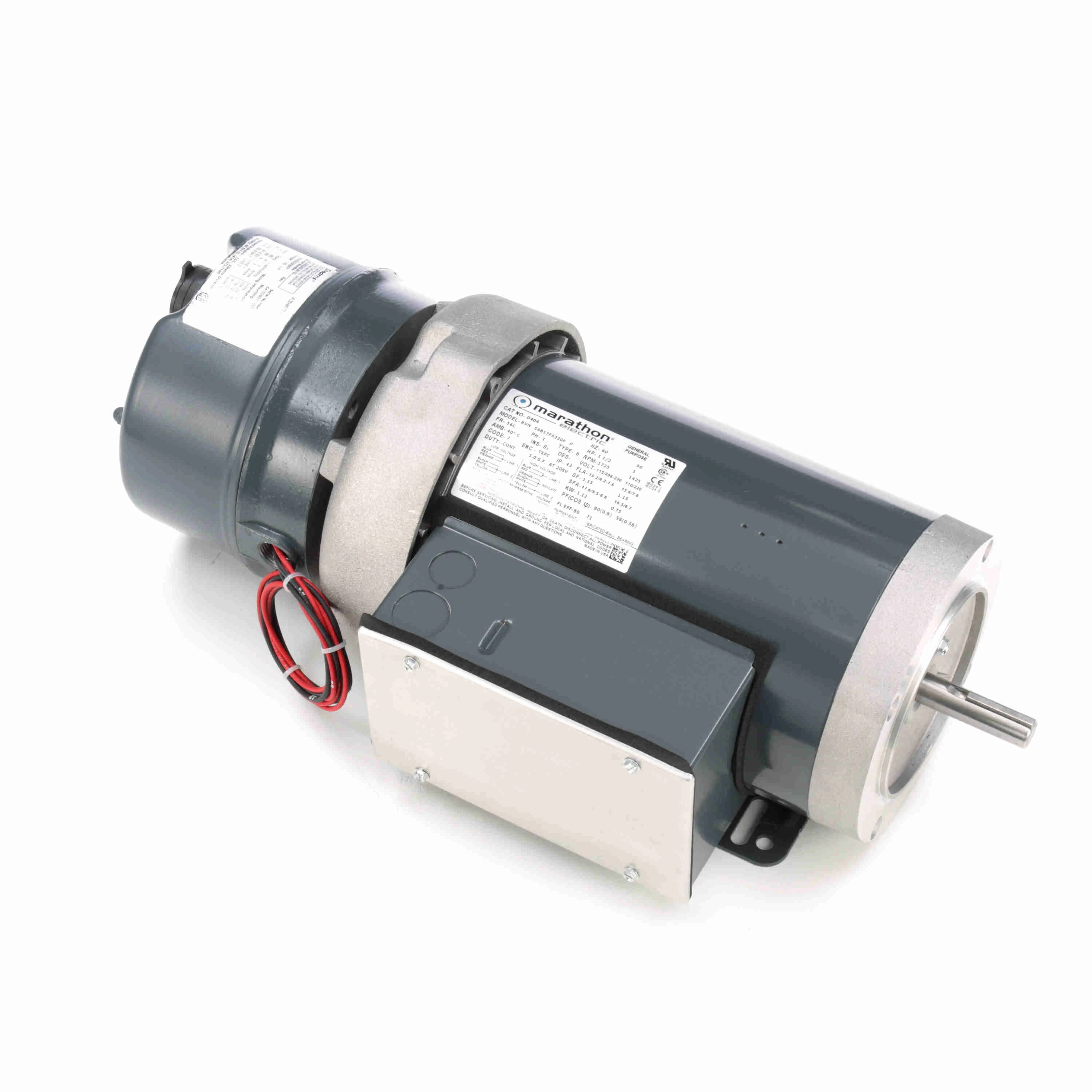 LEESON 056B17F5330 Brake Motor, TEFC, 1 1/2 HP, 1725 RPM, 115/208 To 230V AC | CH9TPP 61KM86
