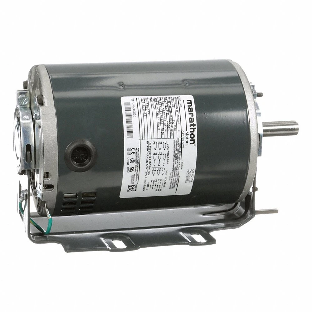 Direct Drive Blower Motor, 1 Speed, Open Dripproof, Resilient Base Mount, 1/2/3/4 HP, Auto