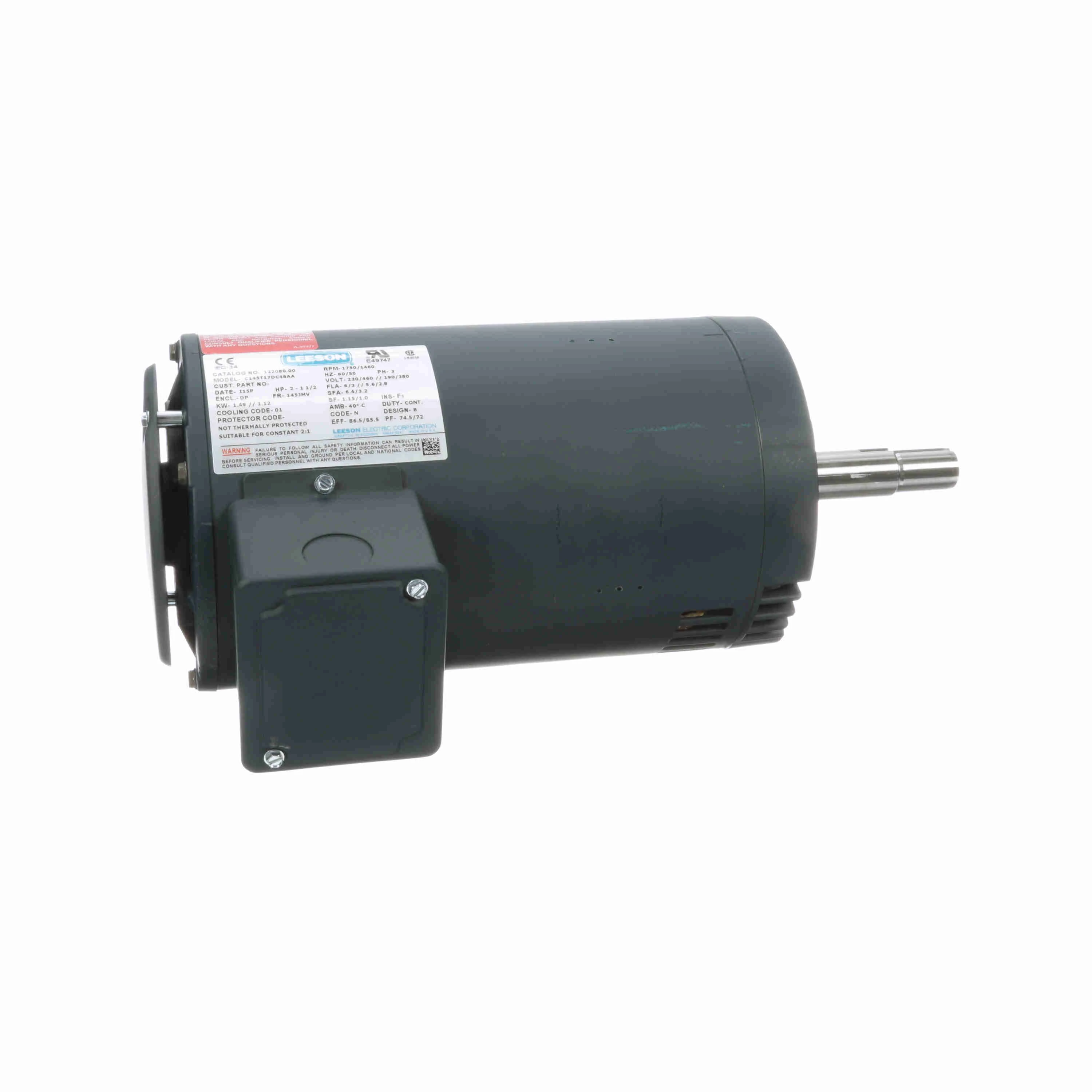Close-Coupled Pump Motor, 2 And 1.50 HP, 60 And 50 Hz, 1800 And 1500 RPM