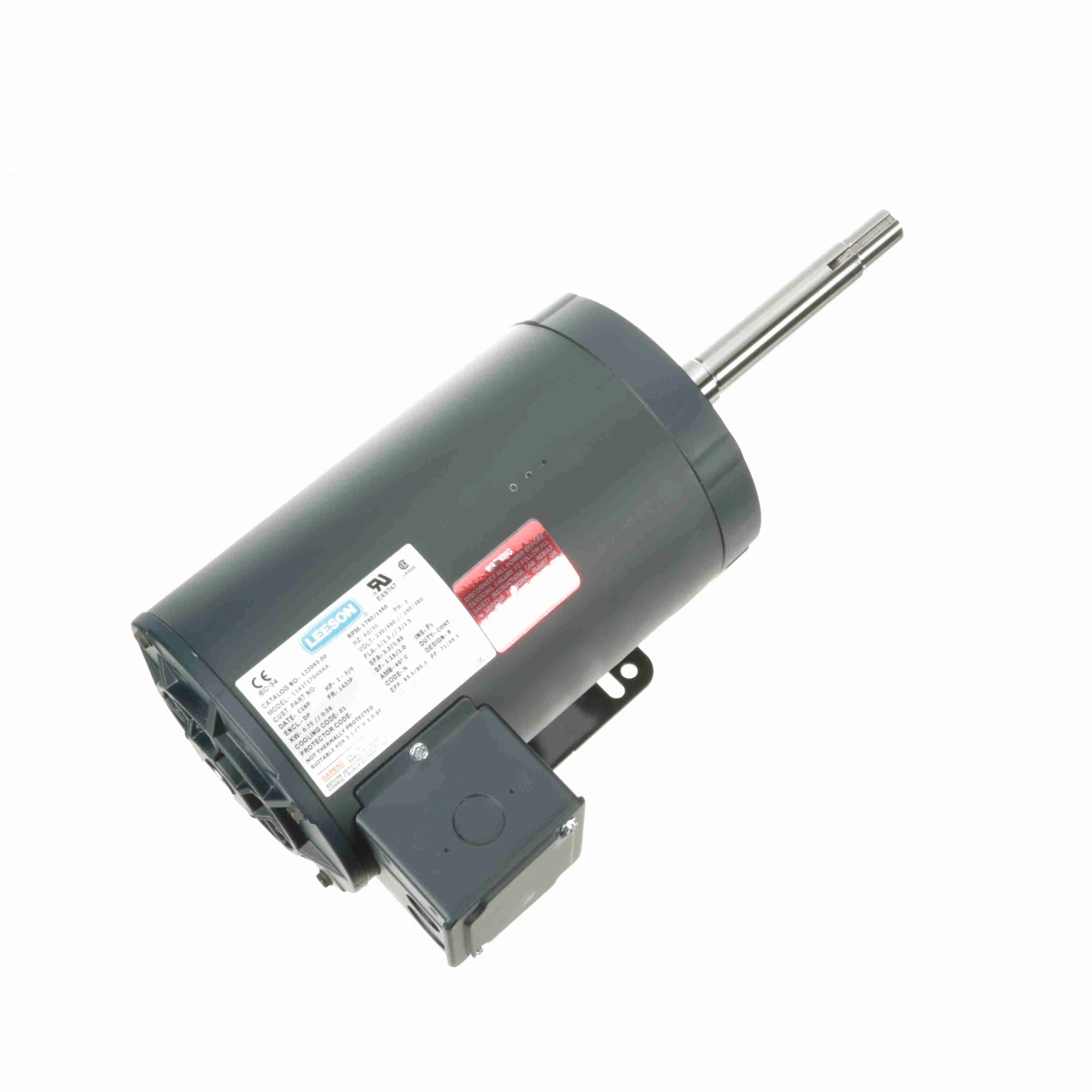 Close-Coupled Pump Motor, 1 And 0.75 HP, 60 And 50 Hz, 1800 And 1500 RPM