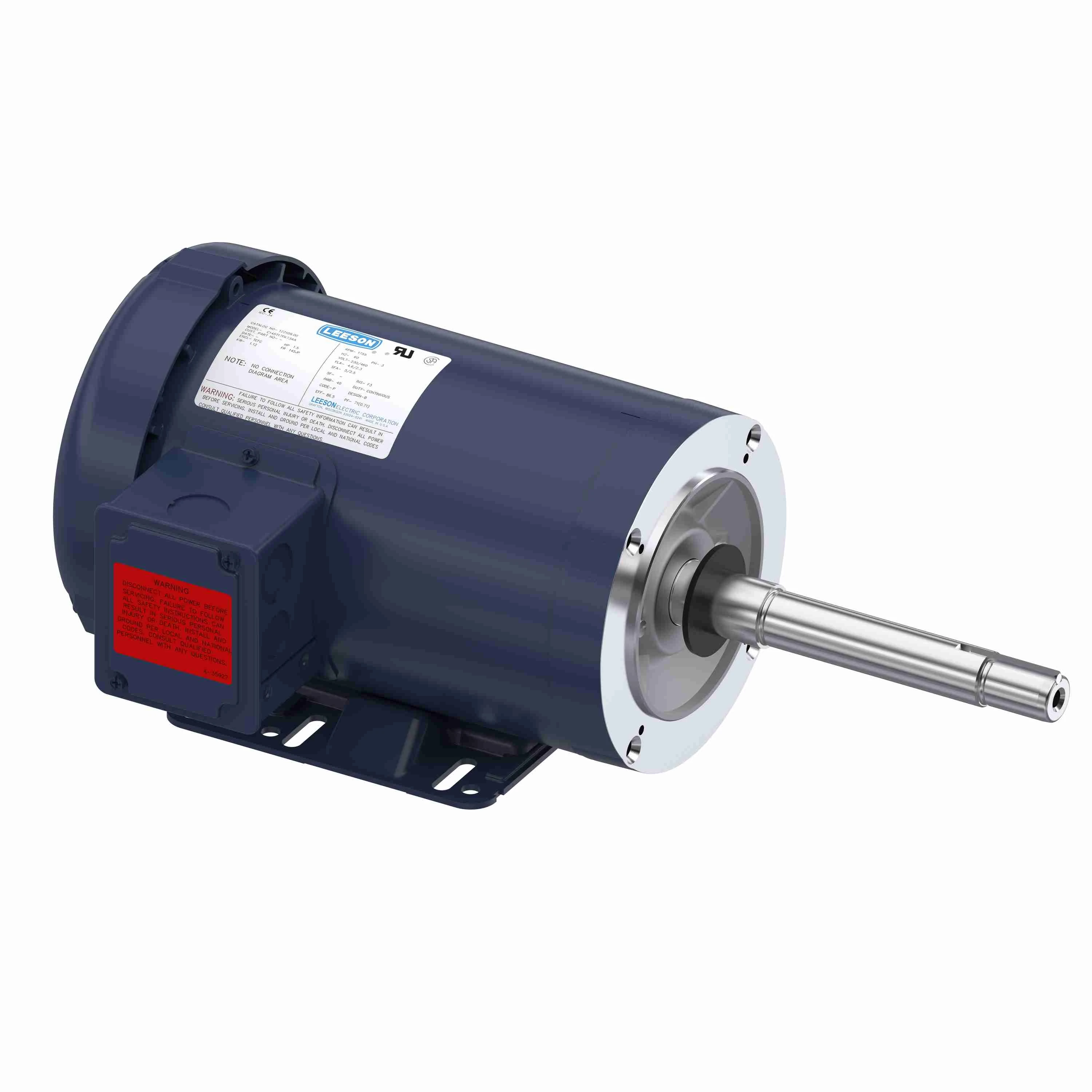 Close-Coupled Pump Motor, 1.50 And 1 HP, 60 And 50 Hz, 1800 And 1500 RPM