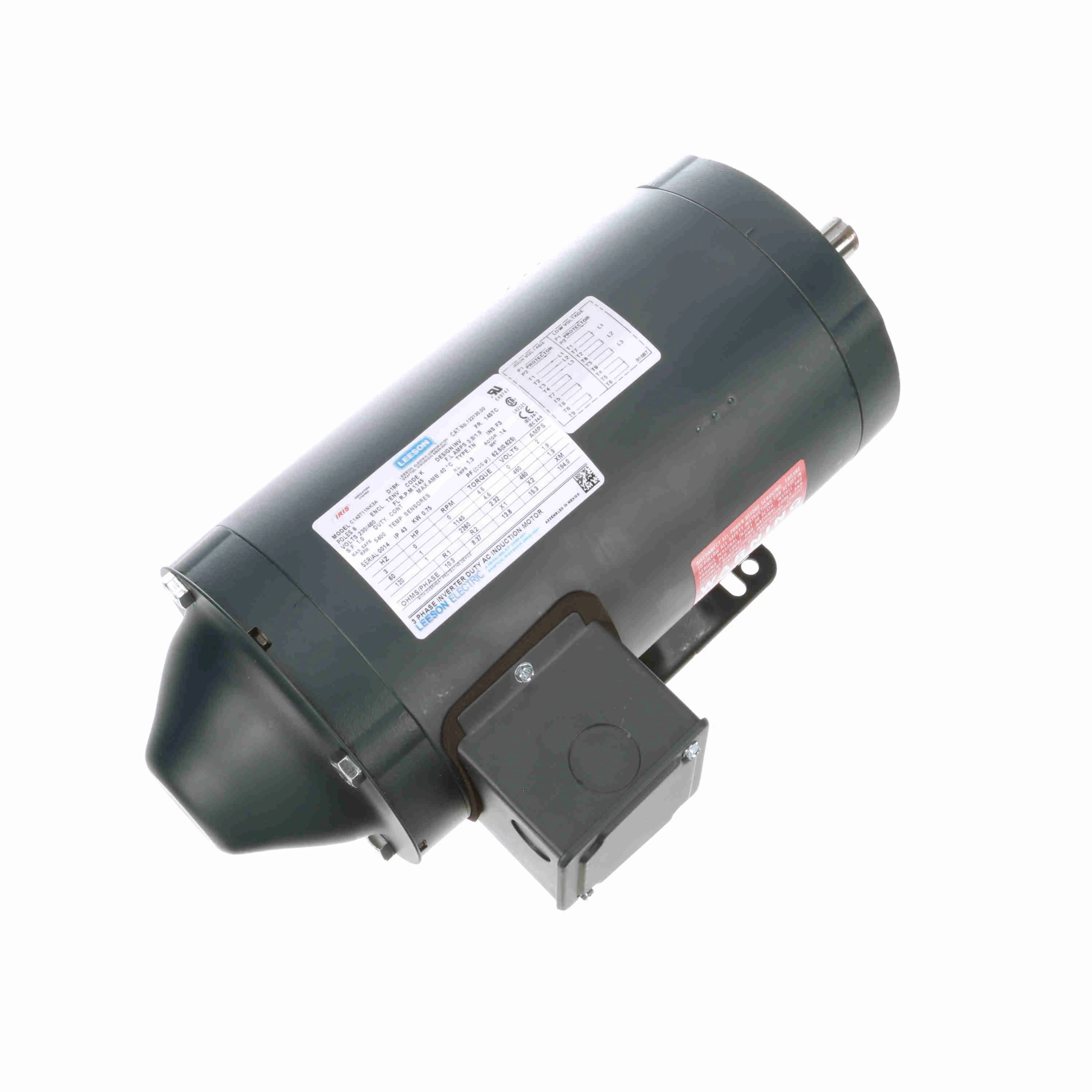 Speed Ratio Motor, 1 HP, 3 Phase, 60 Hz, 230/460V, 1200 RPM