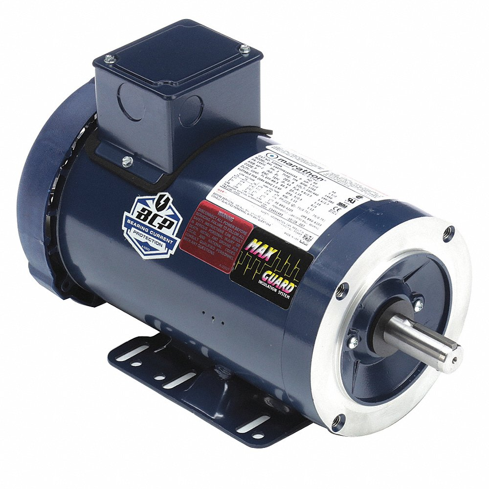 MARATHON MOTORS E2004A AC Induction Motor, Inverter Rated, 1-1/2Hp, 3-Phase, 208-230/460 VAC, 1800 rpm, TEFC | CV6LEG