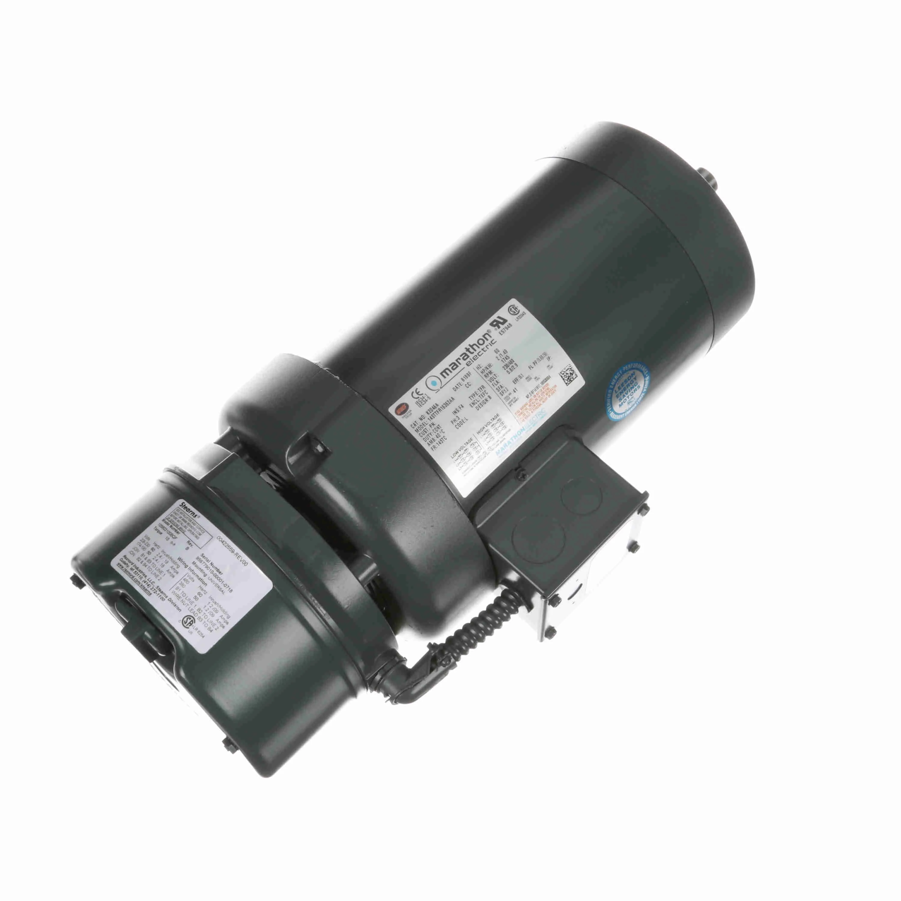 LEESON 145TTFR16362 Brake Motor, TEFC, 2 HP, 1,745 RPM, 230/460V AC | CH9TPK 61KN07