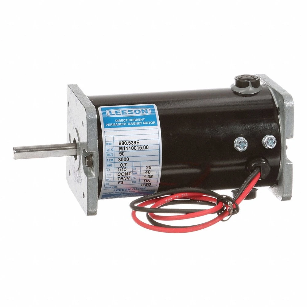 DC Permanent Magnet Motor, 1/15 HP, 3,500 Nameplate RPM, 25 Frame, Square Flange Mounting