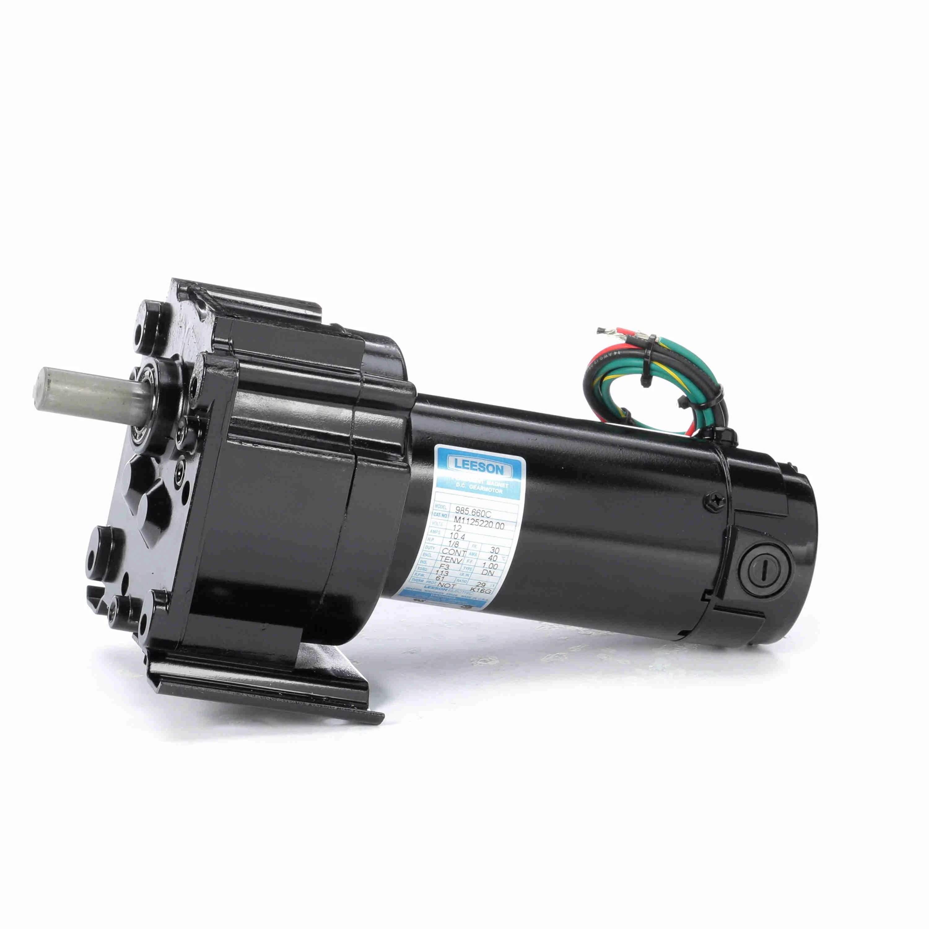 LEESON M1125220.00 Parallel Shaft Gearmotors, Parallel, 12V DC, TENV, 61 RPM, 220 in-lb Max Torque, 29, 1 | CR8PQC 794AU2