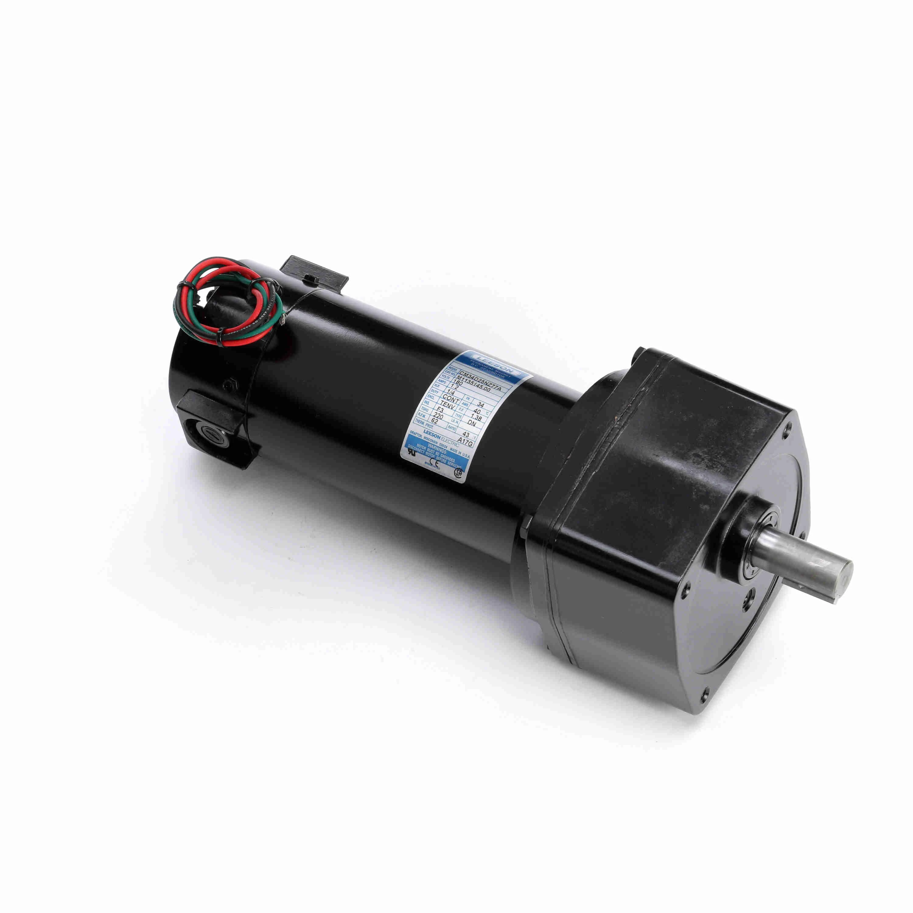 Parallel Shaft Gearmotor, 0.25 HP, 180V, 62 RPM