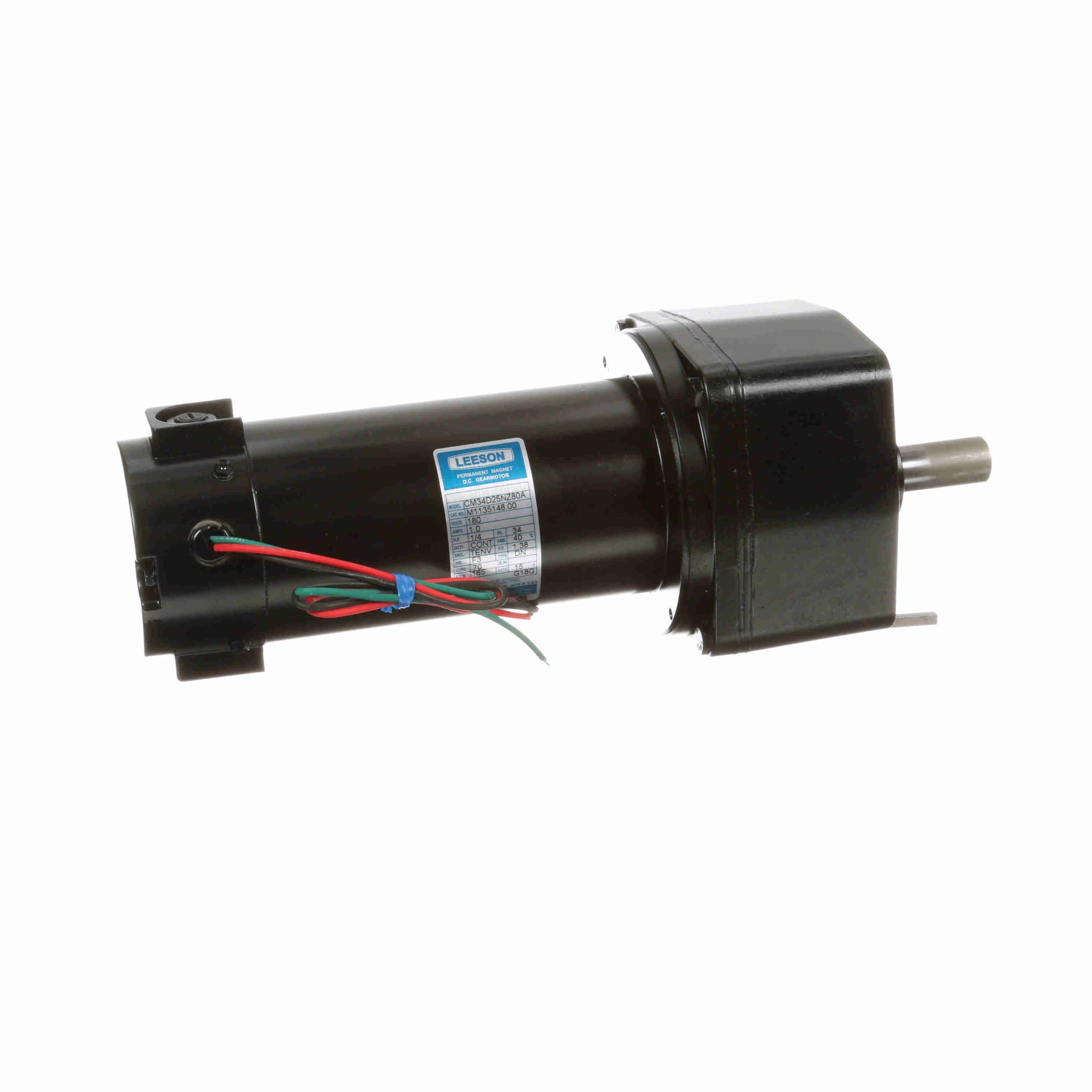 Parallel Gearmotor, 1/4HP, 165 RPM, 180Vdc