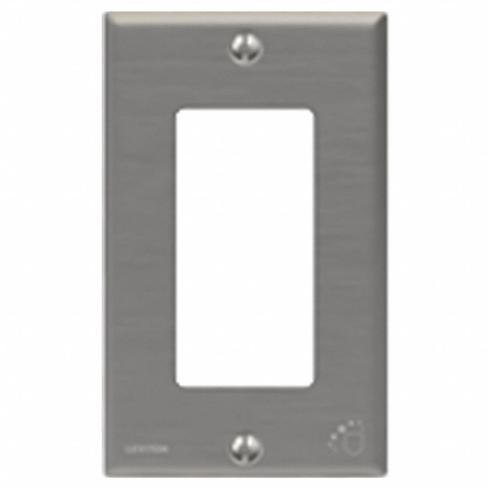 Rocker Wall Plate, Decorator-Rocker, Stainless Steel, 1 Outlet Openings