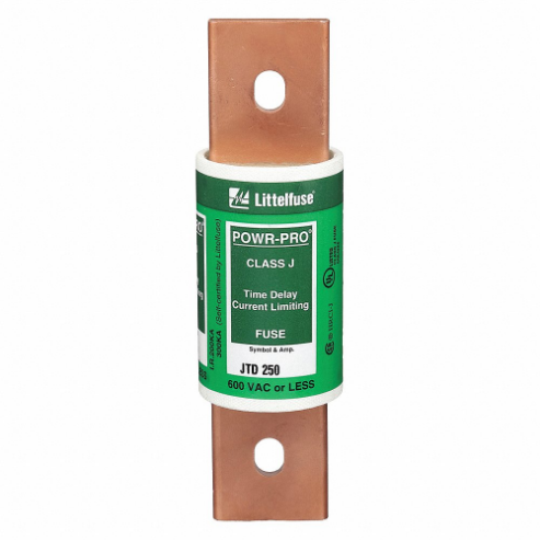 LITTELFUSE JTD250 Fuse, 250A, 600V AC, 3-3/8 Inch Length x 7-1/8 Inch Dia., Blade Body | CY3EPB