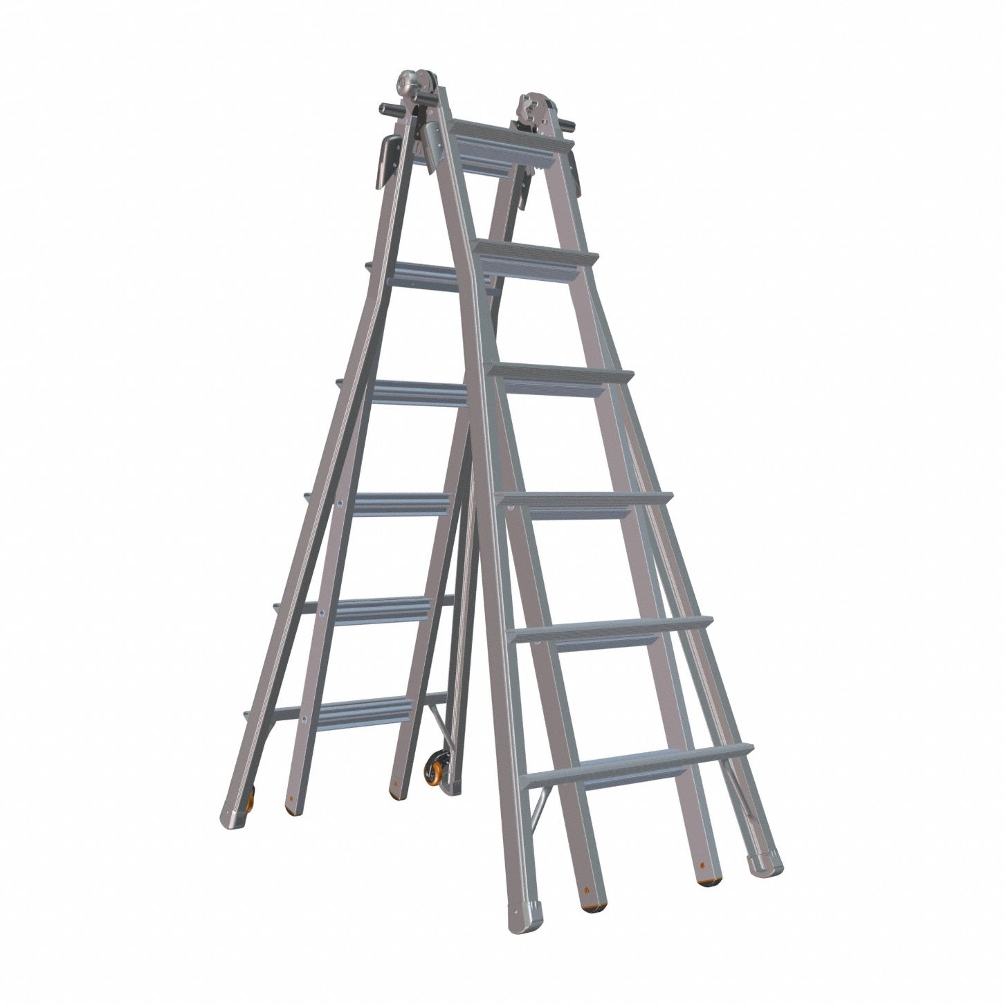 Combination Ladder, 6 Configurations, Aluminium, 300 lb Load Capacity, 52 lb Weight