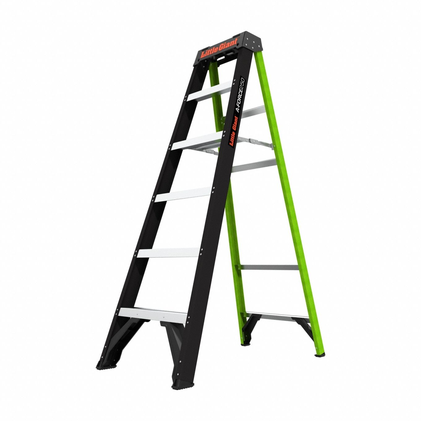 Stepladder, 6 ft Ladder Size, Fiberglass, 250 lb Load Capacity, 23 lb Weight