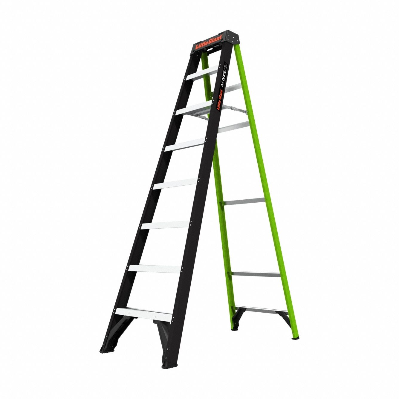 Stepladder, 8 ft Ladder Size, Fiberglass, 250 lb Load Capacity, 30 lb Weight