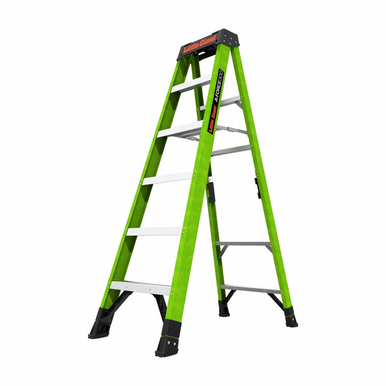 Stepladder, 6 ft Ladder Size, Fiberglass, 300 lb Load Capacity, 23 lb Weight