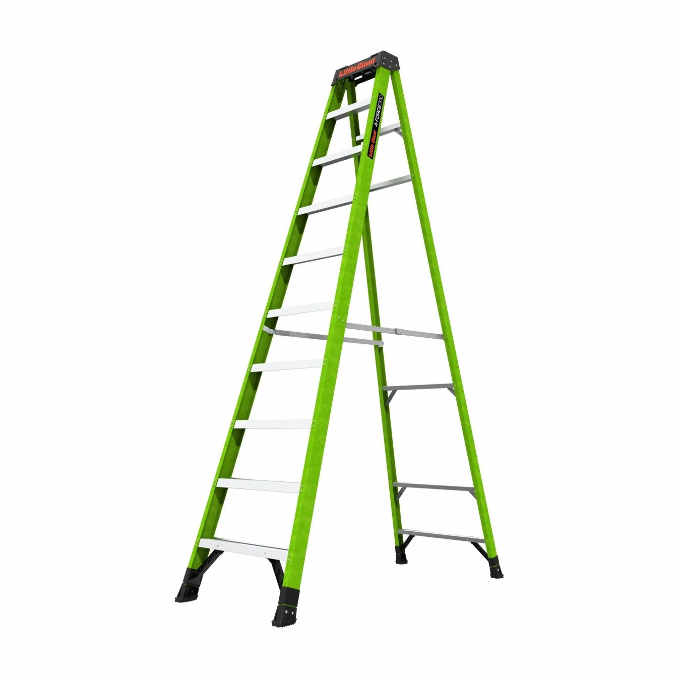 Stepladder, 10 ft Ladder Size, Fiberglass, 300 lb Load Capacity, 40 lb Weight