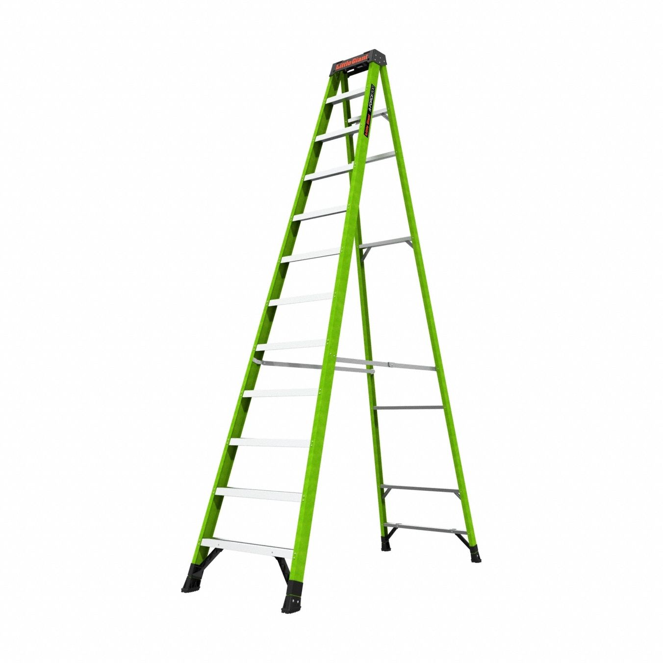 Stepladder, 12 ft Ladder Size, Fiberglass, 300 lb Load Capacity, 49 lb Weight