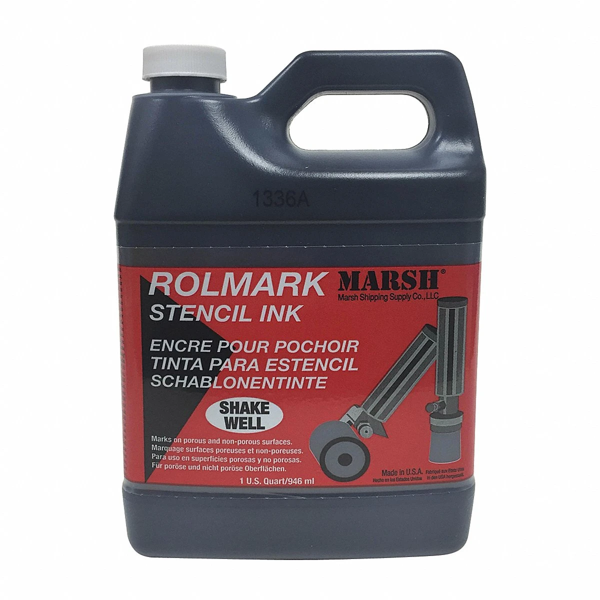 Stencil Ink, Black, 1 qt Container Size, Water Resistant