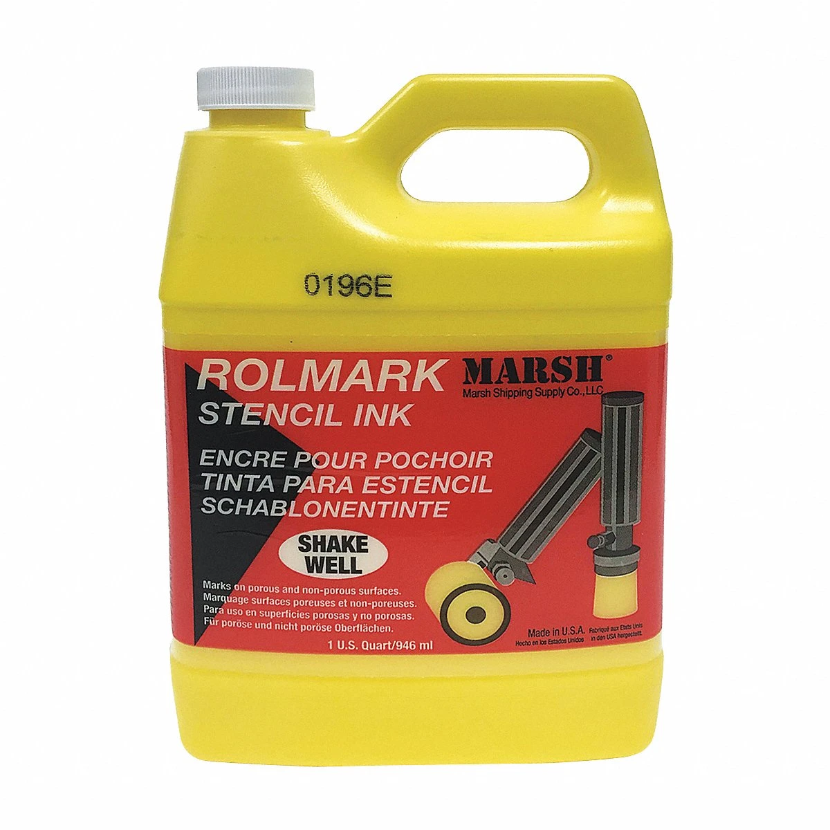 Stencil Ink, Yellow, 1 qt Container Size, Water Resistant