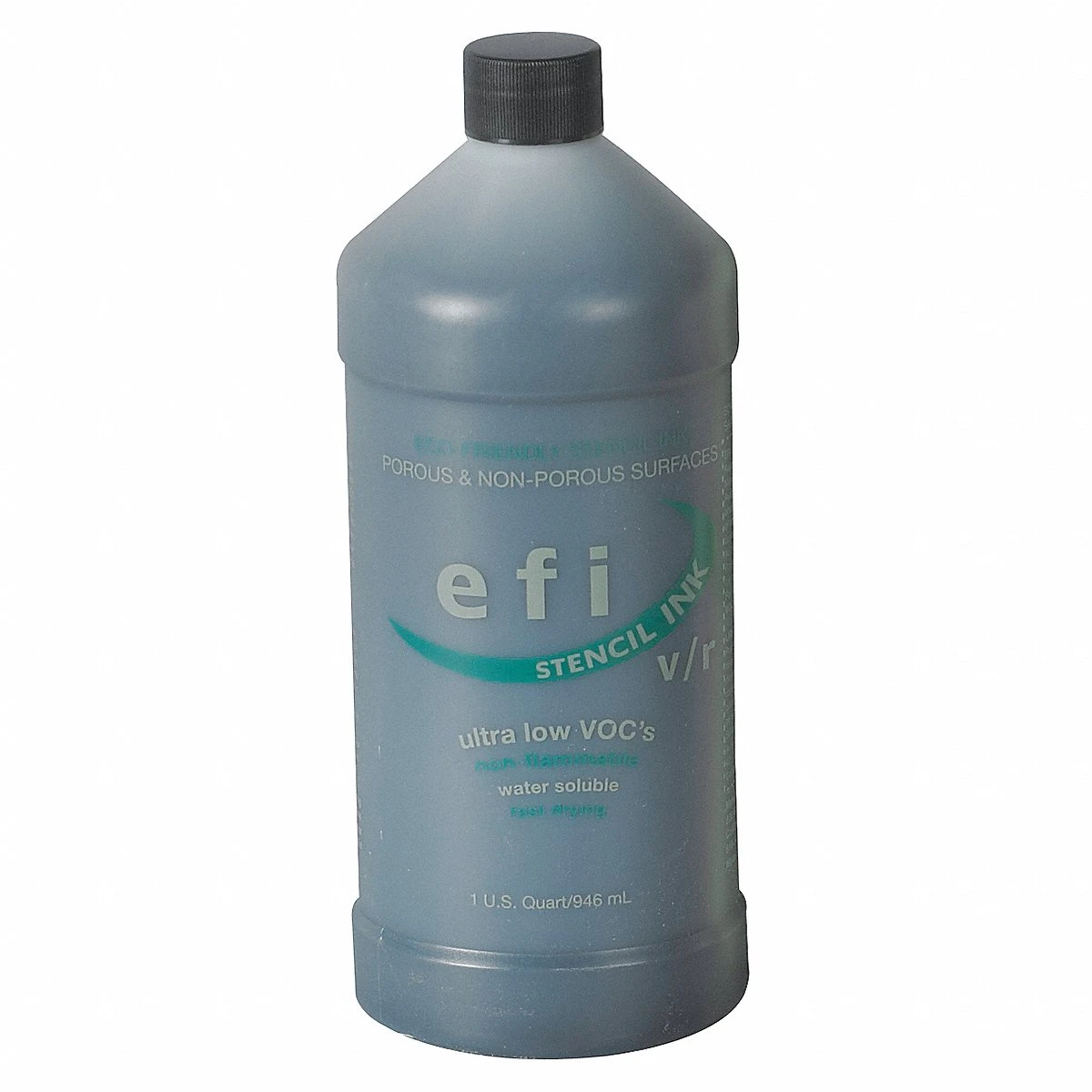 Stencil Ink, Black, 1 qt Container Size, Water Resistant, Bottle