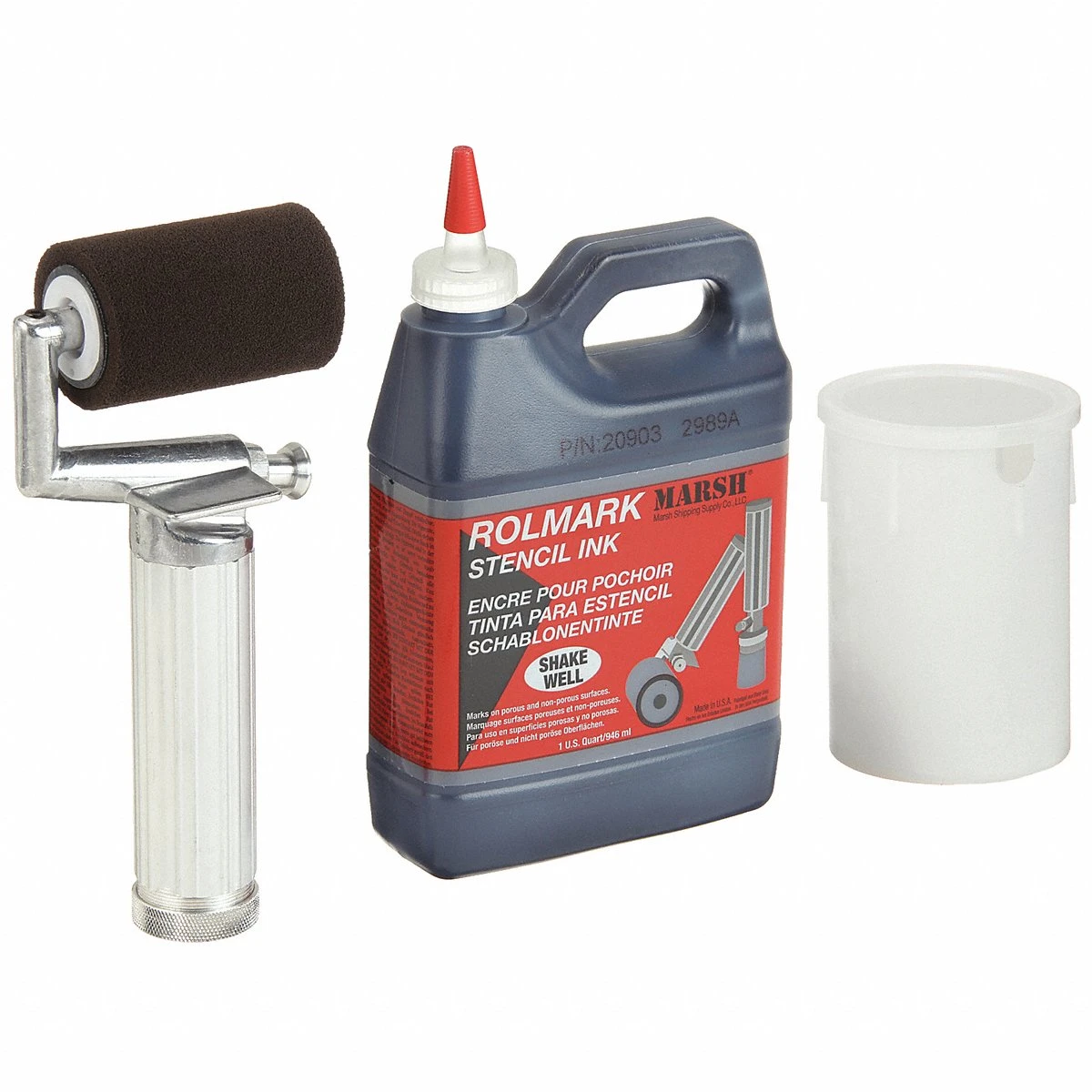 Stencil Roller, 8 1/2 in Overall Lg, 5 in Handle Lg, Neoprene, 2 in Repl Head Dia, Aluminum