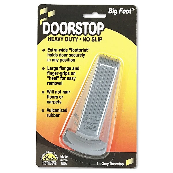 Doorstop, Nonslip Rubber, Gray
