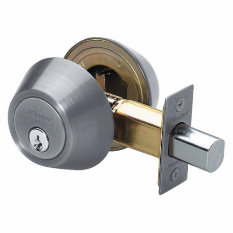 MASTER DS0715KA4 Lock Deadbolt, 3, Satin Nickel, Kwikset Kw1, Alike Inch Sets Of 4 | CT2HUA 492W98