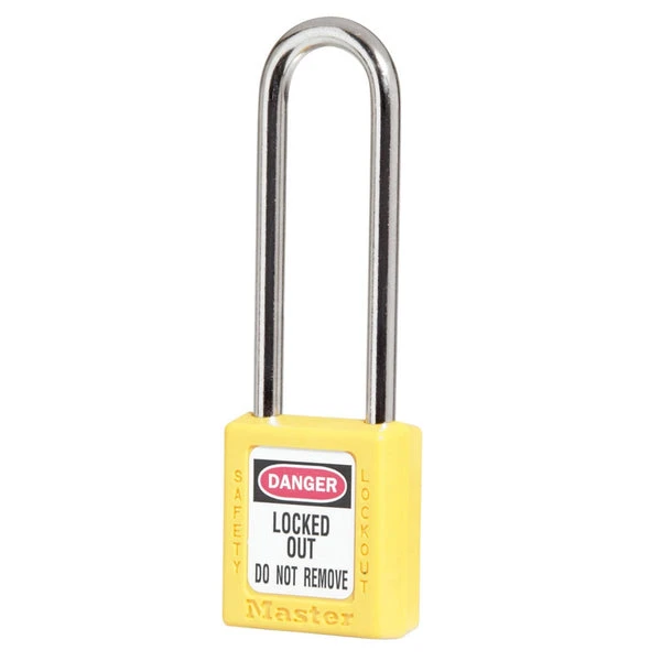 MASTER LOCK 410KAMKLTYLW Thermoplastic Safety Padlock With Master Key, 3 Inch Tall Shackle, Keyed Alike, Yellow | CM7RYV