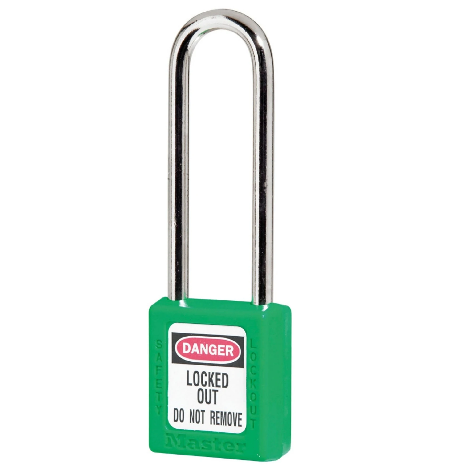 MASTER LOCK 410LTGRN Thermoplastic Safety Padlock, 1 1/2 Inch Wide, 3 Inch Tall Shackle, Keyed Different, Green | CM7RXW
