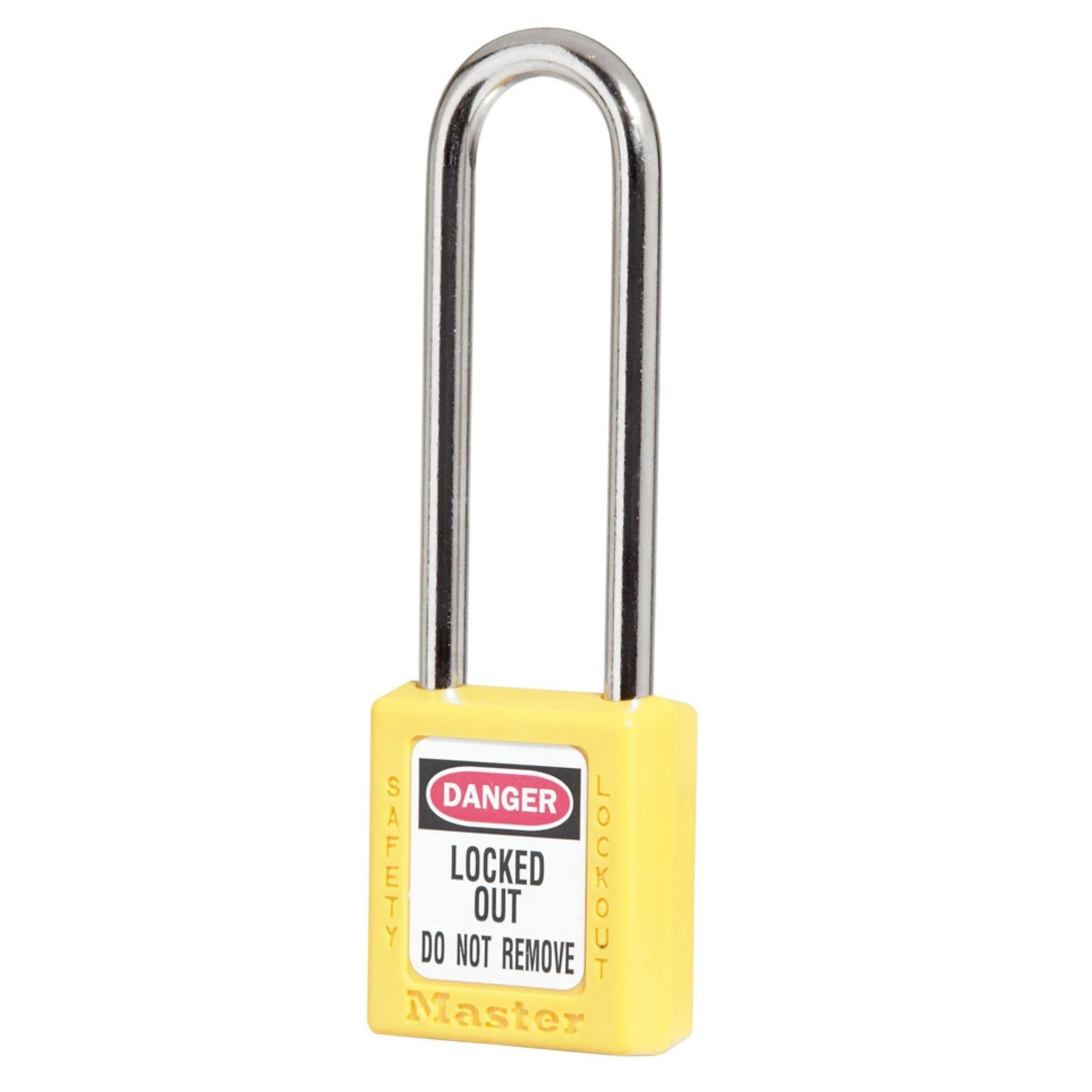 MASTER LOCK 410LTYLW Thermoplastic Safety Padlock, 1 1/2 Inch Wide, 3 Inch Tall Shackle, Keyed Different, Yellow | CM7RXU