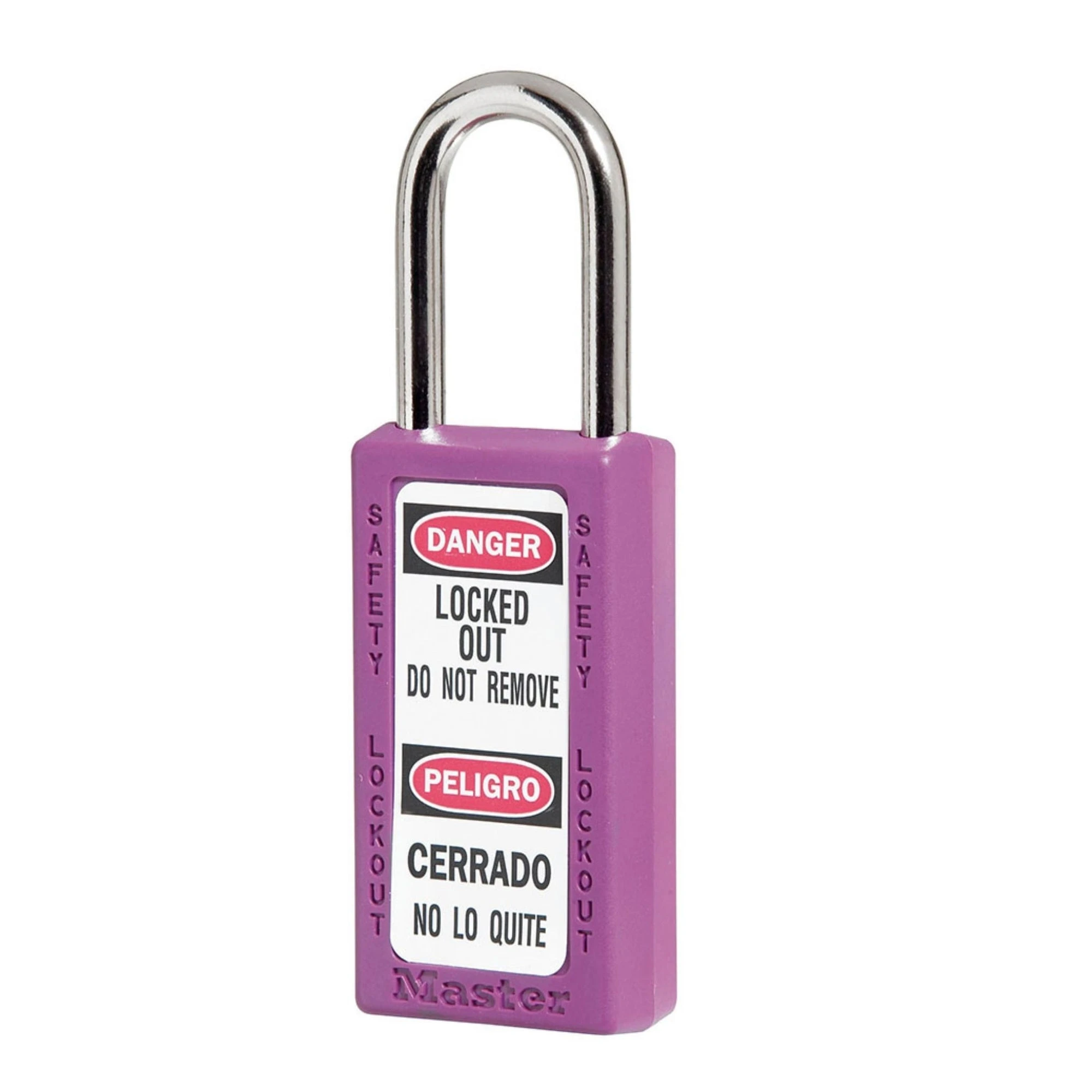 MASTER LOCK 411KAPRP Thermoplastic Safety Padlock, 1 1/2 Inch Tall Shackle, Keyed Alike, Key Retaining, Purple | CM7TAC