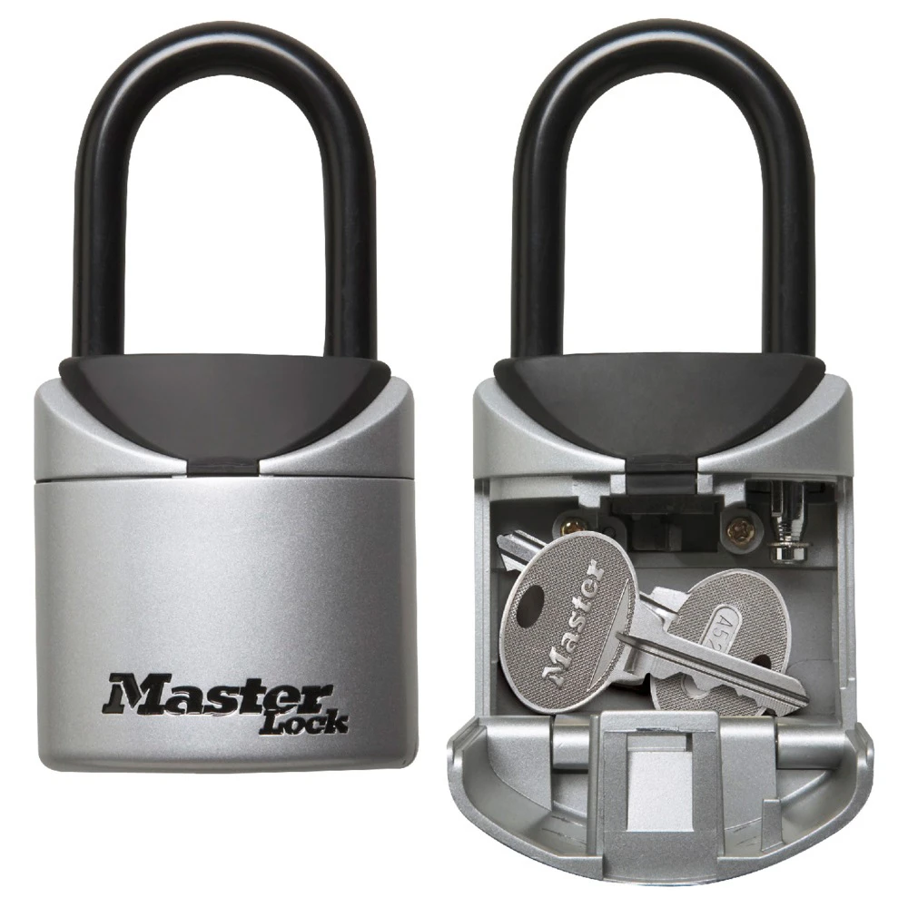 MASTER LOCK 5406EURD Combination Lock box, Zinc Alloy, 7cm Width, 36mm Tall Shackle, Grey | CM7ULY