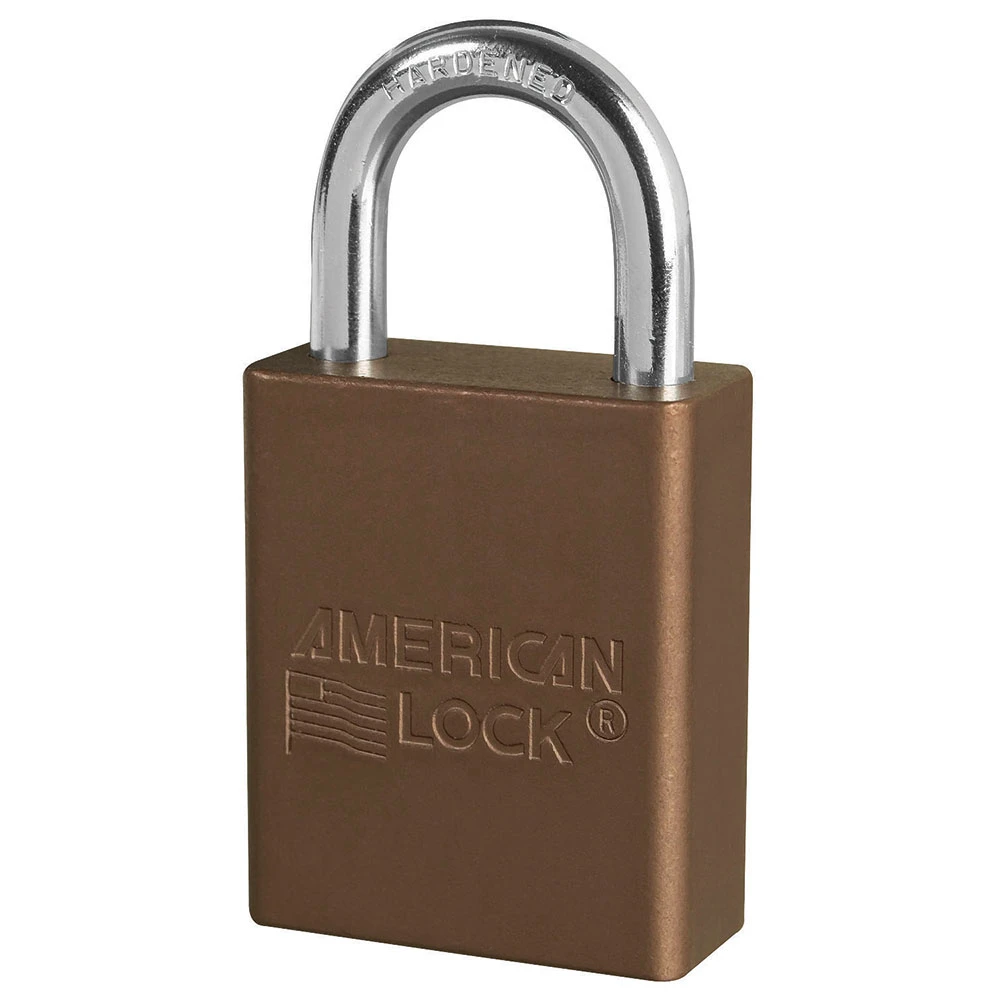 MASTER LOCK S1105BRN Anodized Aluminium Safety Padlock, 1 1/2 Inch Wide, 1 Inch Tall Shackle, Keyed Different, 6 Pin Locking, Brown | CM7TQN