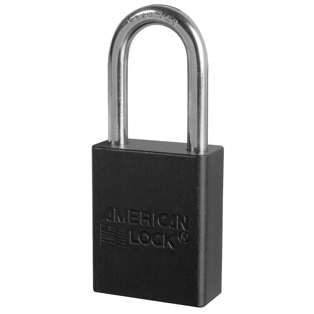 MASTER LOCK A1106MKBLK Anodized Aluminium Safety Padlock With Master Key, 1 1/2 Inch Wide, 1 1/2 Inch Tall Shackle, 5 Pin Locking, Black | CM7THK
