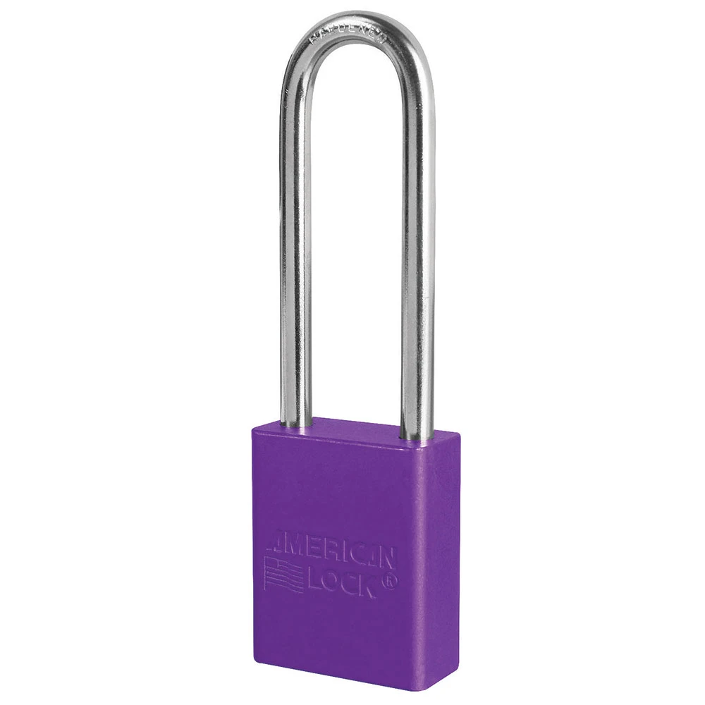 MASTER LOCK A1107MKPRP Anodized Aluminium Safety Padlock With Master Key, 1 1/2 Inch Wide, 3 Inch Tall Shackle, 5 Pin Locking, Purple | CM7TKF
