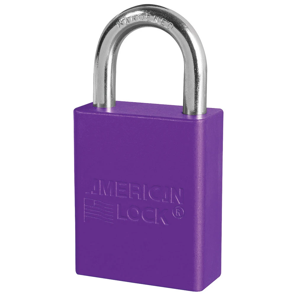 MASTER LOCK A1165KAPRP Anodized Aluminium Safety Padlock, 1 1/2 Inch Wide, 1 Inch Tall Shackle, Keyed Alike, 6 Pin Locking, Purple | CM7TLK