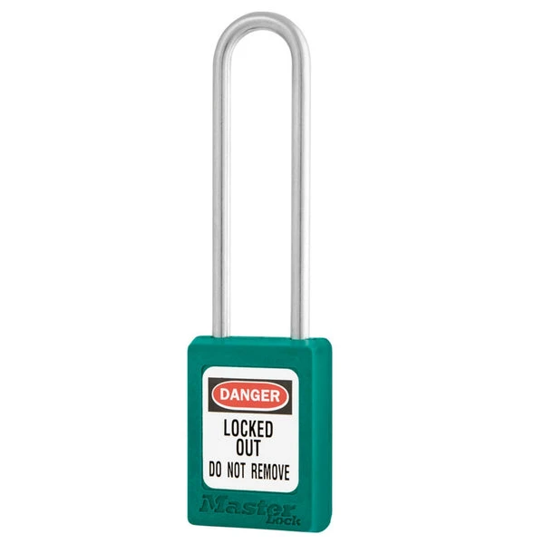MASTER LOCK S31KALTTEAL Thermoplastic Safety Padlock, SS Shackel, 3 Inch Tall Shackle, Keyed Alike, Key retaining, Teal | CM7RQC