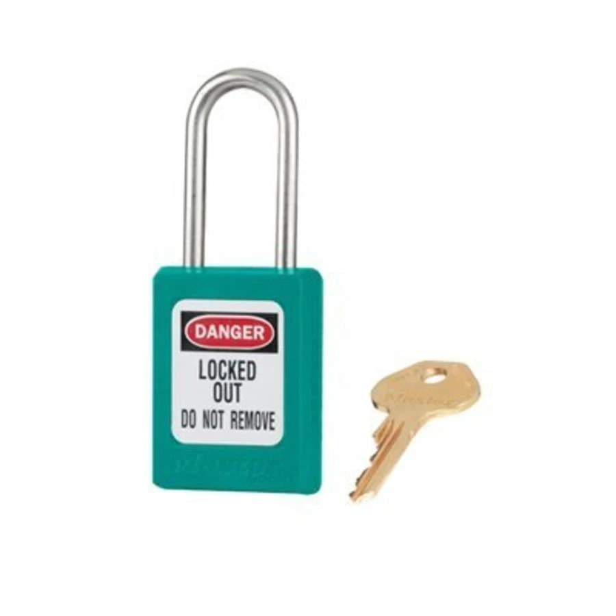 MASTER LOCK S31MKTEAL Thermoplastic Safety Padlock With Master Key, SS Shackel, 1 1/2 Inch Tall Shackle, Keyed Different, Teal | CM7RNY