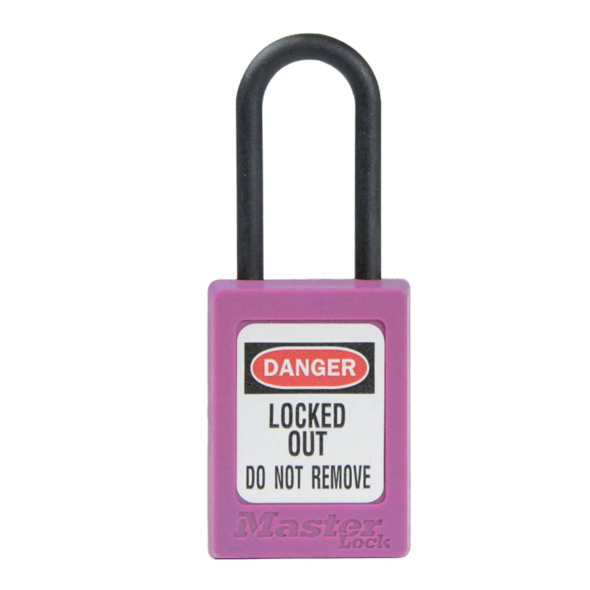 MASTER LOCK S32PRP Thermoplastic Safety Padlock, Nylon Shackel, 1 1/2 Inch Tall Shackle, No Key Retaining, Purple | CM7RRH