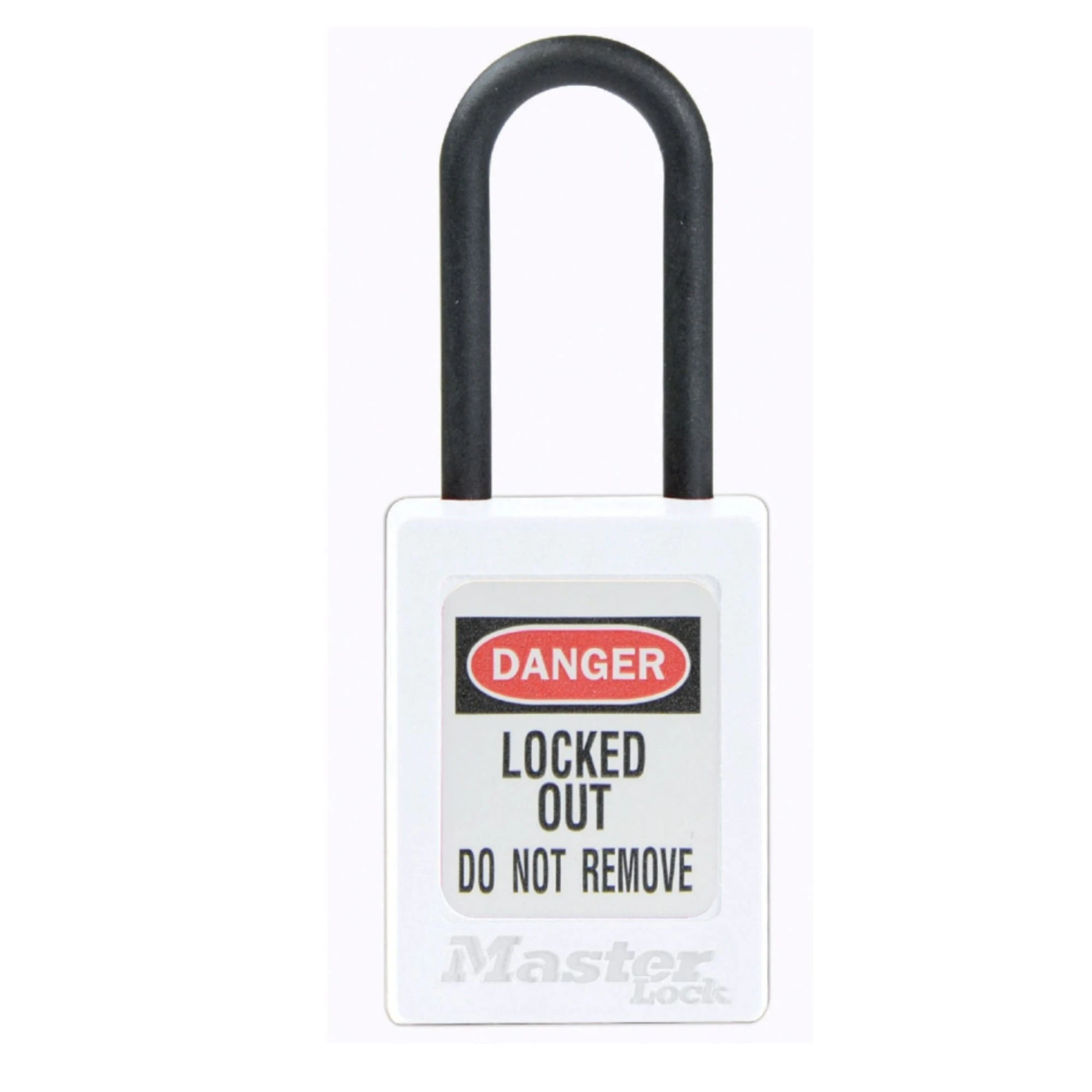 MASTER LOCK S32WHT Thermoplastic Safety Padlock, Nylon Shackel, 1 1/2 Inch Tall Shackle, No Key Retaining, White | CM7RRL