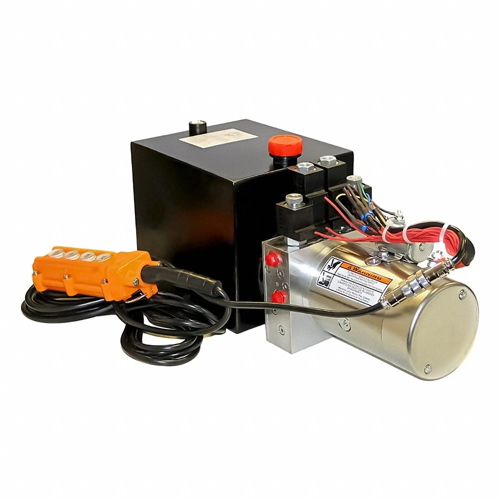 Hydraulic Power Unit, 1.3 gpm, 3,200 PSI, 8 qt Reservoir Capacity, 12V DC, Steel