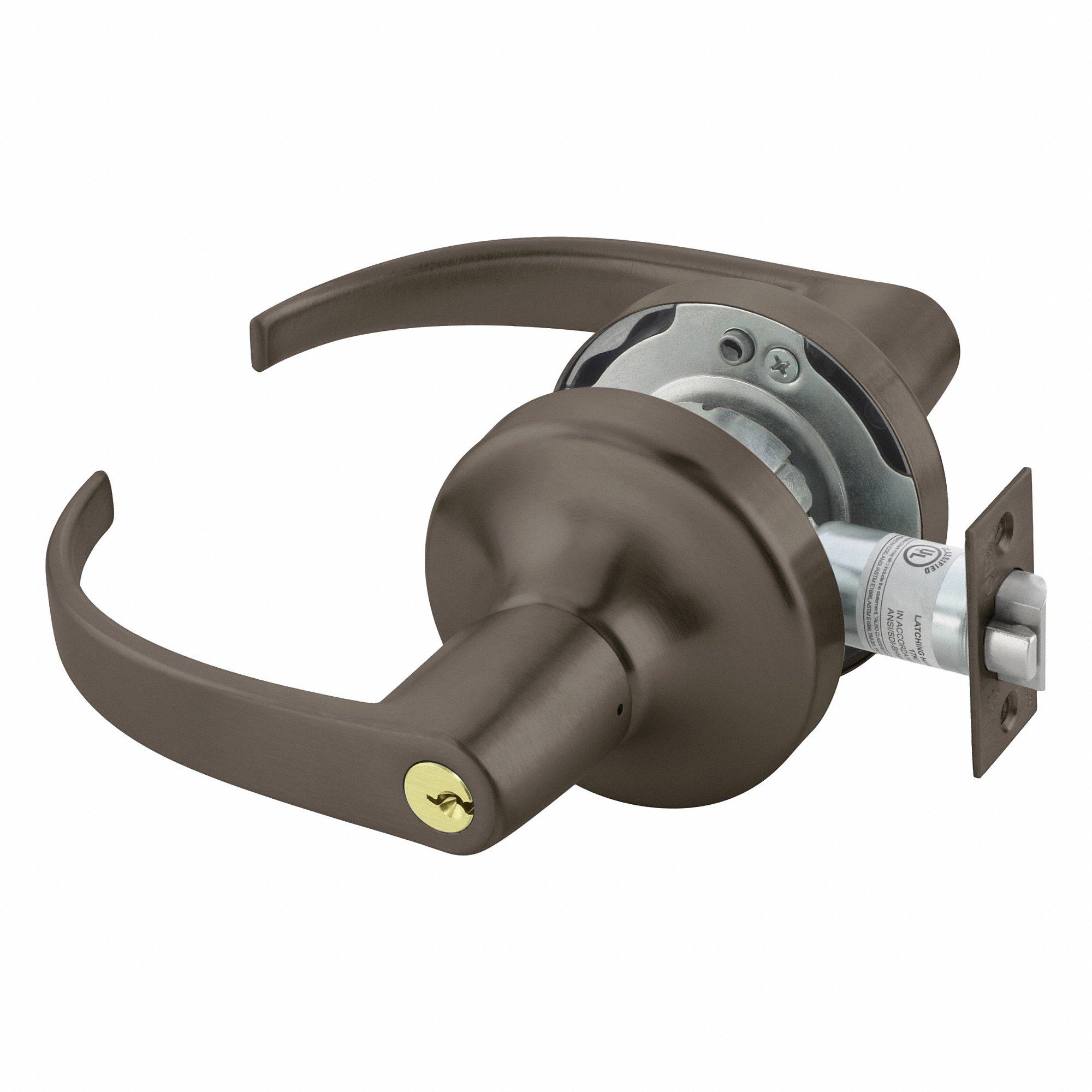 Door Lever Lockset, Grade 1, Dark Bronze