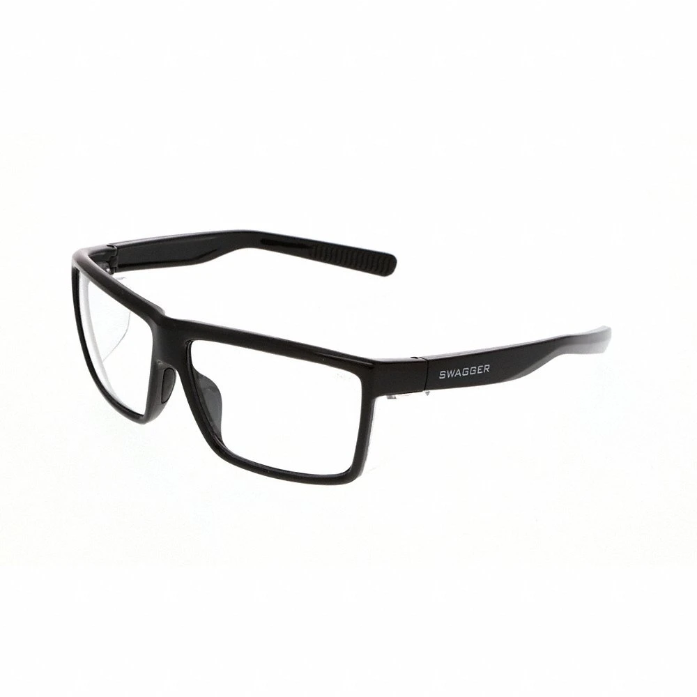 Safety Glasses, Clear Lens, Full-Frame, Anti-Fog, Black Frame
