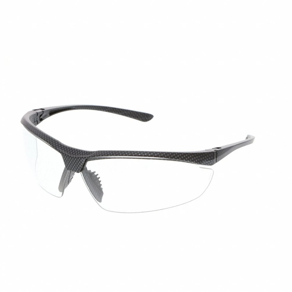 Safety Glasses, Clear Lens, Half-Frame, Anti-Fog/Photochromic, Carbon Fiber Frame, 1 Pair